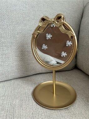 Hobby Lobby Gold Bow Accent Tabletop Vanity Mirror